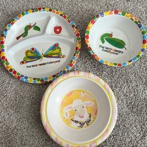 Kids bowls and plate.